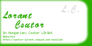 lorant csutor business card