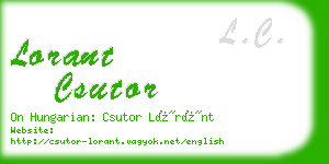 lorant csutor business card